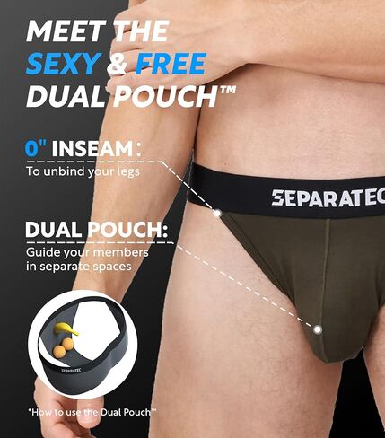 Separatec Mens Bikini Underwear Rayon made from Bamboo Dual Pouch Breathable Sexy Bulge Enhancing Briefs for Men 3 Pack in Kuwait