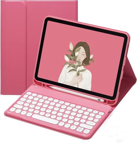 Wireless Bluetooth Keyboard Case Compatible for iPad 10th Generation 10.9 Inch 2022, Built-in Pencil Holder - iPad 10th Gen Cover with Keyboard Full-body Protection Model A2696/A2757/A2777 - Black in Saudi Arabia