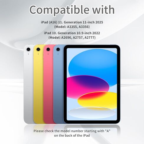 Hybrid Slim Case for iPad (A16) 11th Generation 11 Inch (2025), iPad 10th Generation 10.9 Inch (2022) with Pencil Holder, Removable Fully Transparent Smart Cover, Auto Wake/Sleep, Gray in Saudi Arabia