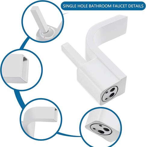 Bathroom Faucets Deck Mount Waterfall Bath Faucet Single Hole One Handle Mixer Vanity Sink Faucet with 6 Inch Deck Plate (Option), SKOWLL Matte Black in Kuwait