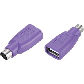 MECCANIXITY PS/2 to USB Port, PS/2 Female to USB Male Adapter for Wired Mouse Keyboard Desktop PC Laptop Notebook, Purple