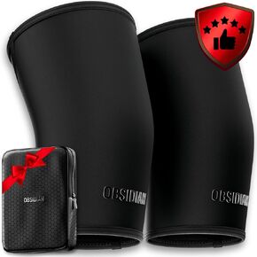 Knee Sleeves Pro with Carry Case - Premium Weightlifting Knee Sleeve for Compression, Squats, Lifting, Fitness, Powerlifting, Gym - 7mm Sleeves (1 Pair) Men & Women (L)