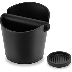 Coffee Knock Box 5 inch Espresso Knock Box with Coffee Tamper Pad Coffee Knock Box Espresso Grounds Espresso Dump Bin for Home/Office(COLOR:Black)
