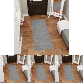 Ottomanson Washable 2x6 Non Slip Runner Rug, Ultra Thin Hallway Rug with Rubber Backing, Solid Design Rug for Kitchen Bedroom or Living Room, Black, 2' x 6'