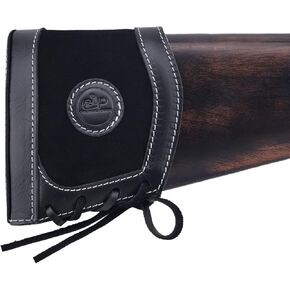 WAYNE'S DOG Leather Universal Recoil Pads, Slip On Gun Buttstock Extension for Shotguns Rifles Brown Black