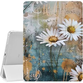 JOYLAND Light Blue Bow Pattern Case for iPad Air 6th Generation 11" M2 2024/iPad Air 5th 2022/4th 2020 Generation 10.9", Pencil Holder & Clear Transparent Back & Trifold Smart Pad White Cover