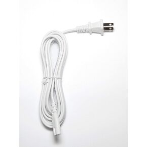 Omnihil Universal 10 Feet Long2 Prong 2 Pin Power Cord (NEMA 1-15P to IEC C7) 18AWG CE/BS/SAA Certified - Up to 500W Max Power - UL Listed [White] (Compatible with Many Models)