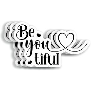(3Pcs 3X3) BeYouTiful Stickers - Positive Inspirational Quote Sticker - Inspirational Stickers - Motivational Quote Stickers - Book Laptop Water Bottles Waterproof Sticker