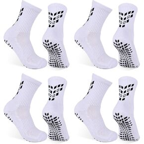 مكافحة الانزلاق قبضة كرة القدم الجوارب الرياضية الجوارب الرجال نساء وسادة طاقم القطن الجوارب اليوغا 6-8.5 2 white+2 whitebeige m 4 زوج in Kuwait