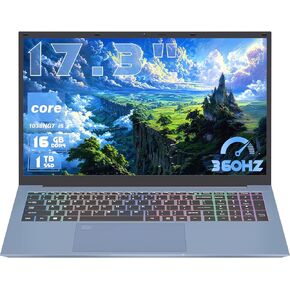 17.3" FHD IPS Blue Laptop, Core i5-1038NG7,16GB RAM,Win 11 Pro Laptop Business Computer, in tel Iris Plus Graphics, Fingerprint, Color Backlit Keyboard, Numpad, Type-C, WiFi 6, HDMI, RJ45 (512G SSD)