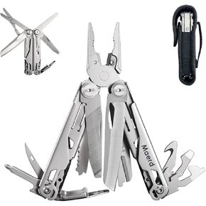 Maerd P11 Multitool ، 19in1 Premium Hard Stafless Steel Tools Multi Locking ، Outdoorsman Survival Camping EDC Multitools ، Saw ، مقص الإسعافات الأولية ، كماشة زنبركية قوية ، مفتاح سداسي