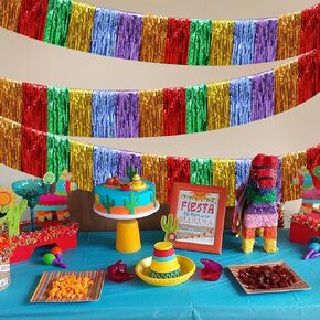 زخارف حفلات العيد المكسيكية ، الستائر الهامش احباط الخلفية ، 2 عبوة ، Cinco de Mayo Party Streamers