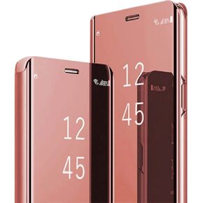 Compatible with Samsung Galaxy S25 Ultra Case Flip Leather Cover Clear S-View Mirror Shockproof Cover with Kickstand Anti-Scratch Protective Phone Cases Cover for Samsung S25 Ultra 5G (Rose Gold) in Kuwait