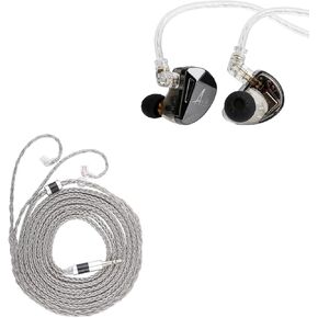 Linsoul x KZ AS10 PRO 5BA Wired Earbuds, HiFi in-Ear Earphones(Without Mic) + Tripowin Zonie 2M IEM Cable(Recessed 2Pin, Grey)