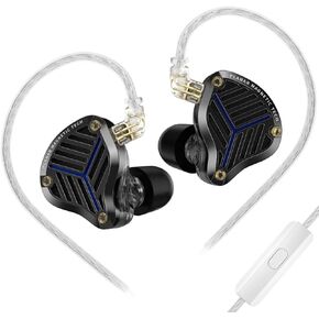 KZ PRX Planar Driver HiFi Eabruds, KZ Hi-Res Earphones for Audiophiles. 0.75mm Pins in-Ear Headphone iems for Live/Game/Sport (with Microphone, Black)