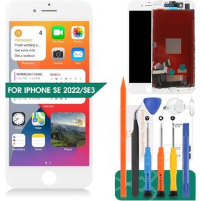 للحصول على استبدال شاشة iPhone SE 2022 لأجهزة إصلاح Divitizer LCD iPhone SE3 لجهاز iPhone SE 3rd Gen 2022 ، قم بتجميع الشاشة البديلة A2783 A2595 A2785 A2782 A2784 (أبيض)