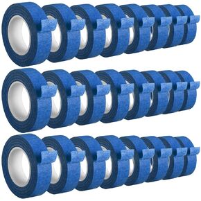 25 Rolls Painters Tape Blue Green 0.7 Inch x 22 Yard Masking Tape Bulk Scribing Painters Tape for Walls Painting Home Paint Supplies DIY Artist Craft Arts(Blue,0.7in X 22yard)