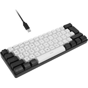 ASHATA 60% Wired Gaming Keyboard, 61 Keys RGB Backlit Ultra Compact Mini Keyboard, Ergonomic Merchanical Small Gaming Keyboard for Win, for OS X, Easy to Carry (Black)