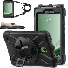 ZenRich Rugged Case for Samsung Galaxy Tab Active5/Active 3 8" w/S Pen Holder, Shockproof Case with 360 Rorating Kickstand Hand&Shoulder Strap for Active5 2024 X300/X306B, Active3 2020 T570/T575/T577