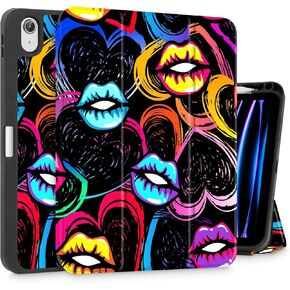 Mektron Case for 2025 iPad 11 inch A16 11th Gen Fit iPad 10th Generation 10.9 inch 2022, Tablet Cover with Trifold Stand + Pencil Holder + Auto Wake/Sleep + TPU Back Cover, Watercolor FlowerC328