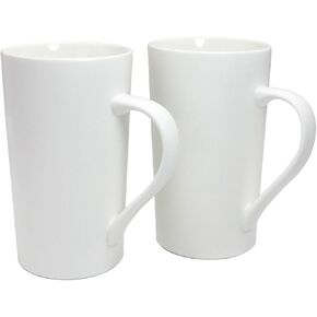 20 OZ Simple Pure Black Mug (Set of 2) Plain Large Tall Black Ceramic Milk Tea Coffee Mug with Handle as A Gift for Dad Mom Friends, 2pcs