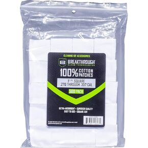 Breakthrough Clean Technologies® Cotton Patches, 1.75" Square, .270 Thru .357 Caliber, 500-Pack