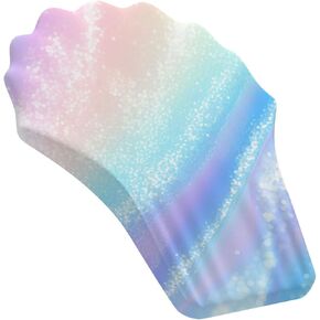 MOSISO Mouse Pad with Wrist Rest, Ergonomic Scalloped Slope Design Pain Relief Wrist Support for Wireless Mouse, Memory Foam Mousepad Non-Slip Arm Rest Cushion for Home Office, Shining Rainbow