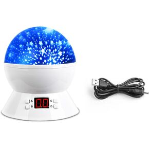 MOKOQI Star Projector Night Light Lamp with Addition USB Power Cables 4.9 FT