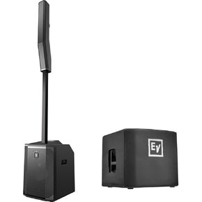 Electro-Voice Evolve 50 Portable 1000W Bluetooth-Enabled Subwoofer and Column Speaker Kit Bundle with EVOLVE50-SUBCVR Cover for Evolve 50 Subwoofer, Black