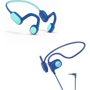 Kid Headphones for School, Air Conduction Open Ear Headphones, 3.5mm Jack Wired Cord, Ultra-Comfort, Ergonomic and Lightweight Design Perfect for School and Outdoor Activities-Blue