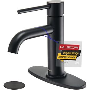 1PC Solid Brass Bathroom Faucets 5-Minute Installation, Single Hole Bathroom Sink Faucet Easy to Handle - for Modern Bath/Vanity/RV - 6.06 Inch Faucet Height, 14.63 Oz Weight - Brushed Gold