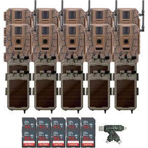 Mitigator Cellular 24MP Imaging Trail Camera with 80 Feet Detection and Flash Range Bundle with Solar Power Panel, 32GB Memory Card, and USB 2.0 Card Reader (4 Items)