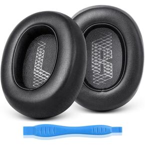 GEVO Ear Pads Replacement for JBL E65 (E65BT E65BTNC)/Live 650 (650NC 650BTNC)/Duet NC Wireless Headphones,Protein Leather Earpads Cushions with Memory Foam,Black