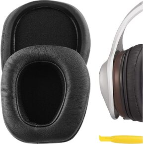 Geekria QuickFit Replacement Ear Pads for Headphones DENON AH-D600, AH-D7100 Headphones Ear Cushions, Repair Parts (Black)