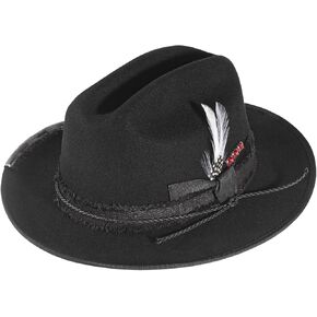 Open Road Hat Fedora Hat Pure Wool Felt Hat Vintage Rancher Hat Airway Vented Panama Hats for Men Women