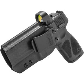 GRITR IWB Kydex Right/Left Hand Concealed Carry Pistol Holster Compatible with Taurus G3 - Optic Cut, Open Bottom, 1.5" Belt Clip, Adjustable Retention & Cant