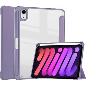 غطاء الكمبيوتر اللوحي لـ Apple iPad Mini 6th Generation (2021 إصدار) ، حالة من الجلود الفائق النحافة للوصول التلقائي/الاستيقاظ من أجل iPad Mini Gen 6 A2567 A2568 A2569 8.3 "(أسود)