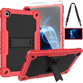 for Onn 10.4 Tablet Pro 2023 Model: 100110603 Case Built in Kickstand Heavy Duty Hybrid Case Hard Back Case Come with Tempered Glass/Shoulder Strap for Onn 10.4 Tablet Pro (Green+Pink/1 Pcs)