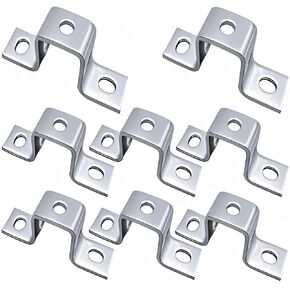 U Shaped Strut Connector Bracket，5 Hole u Bracket，Thickness 5mm, Fit for 1/2" Bolt in 1-5/8" Strut Channel, Set of 8