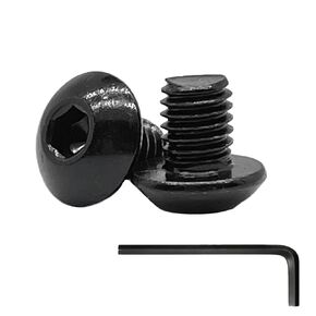 20pcs M5x12mm Button Head Socket Cap Bolts Screws,304 Stainless Steel,Black Zinc Plated,Fully Threaded,with 3mm Hex Wrench