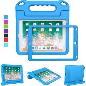 Kids Case for iPad 5th/6th Generation & iPad Air 1/2 & Pro 9.7, iPad 9.7" Case with Screen Protector, Shockproof Protective Cover for iPad 9.7 Inch 6/5 Generation 2018/2017, Pink
