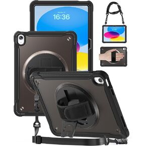 Case for iPad (A16) 11th/10th Generation 11''/10.9'' 2025/2022 Kids with Pencil Holder 360°Rotate Handle Strap/Stand