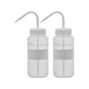 EISCO 6PK Chemical Wash Bottle, No Label, 500ml - Wide Mouth, Self Venting, Low Density Polyethylene - Performance Plastics Labs