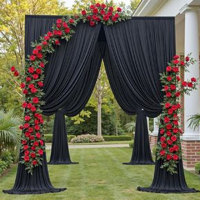 20x16ft White Backdrop Curtain for Party, 4 Panels Wrinkle Free 16 Foot Long Polyester Photo Backdrop Drapes Photography Background for Wedding Birthday Gathing