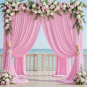 20x16ft White Backdrop Curtain for Party, 4 Panels Wrinkle Free 16 Foot Long Polyester Photo Backdrop Drapes Photography Background for Wedding Birthday Gathing in Saudi Arabia