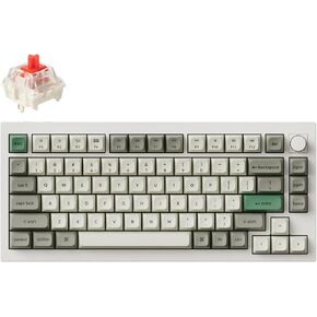 Keychron Q1 Max QMK/VIA Wireless Custom Compact Mechanical Keyboard, Double-Shot PBT, Double-Gasket, Tri-Mode BT5.1/2.4GHz/USB-C Hot Swappable RGB Backlit Gaming Keyboards, Gateron Jupiter Red, White