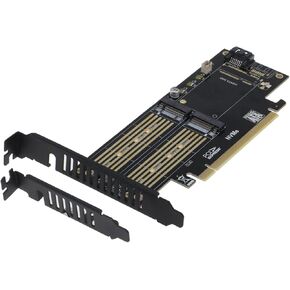 SEDNA - PCIe M.2 NVME and M2 SATA Dual SSD Adapter Card (SSD not Included)