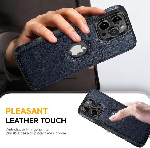 Design Compatible with iPhone 16 Pro Max Case Luxury Leather Business Vintage Slim Non-Slip Soft Grip Shockproof Protective Cover (2024) 6.9 Inch (Brown) in Saudi Arabia