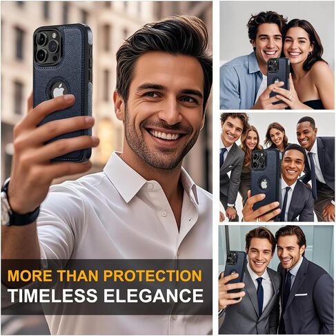 Design Compatible with iPhone 16 Pro Max Case Luxury Leather Business Vintage Slim Non-Slip Soft Grip Shockproof Protective Cover (2024) 6.9 Inch (Brown) in Saudi Arabia