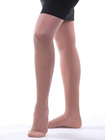 Allegro Womens 20-30 mmHg Compression Stockings, 263 Soft Opaque Microfiber, Thigh High Supports, Open Toe in Kuwait